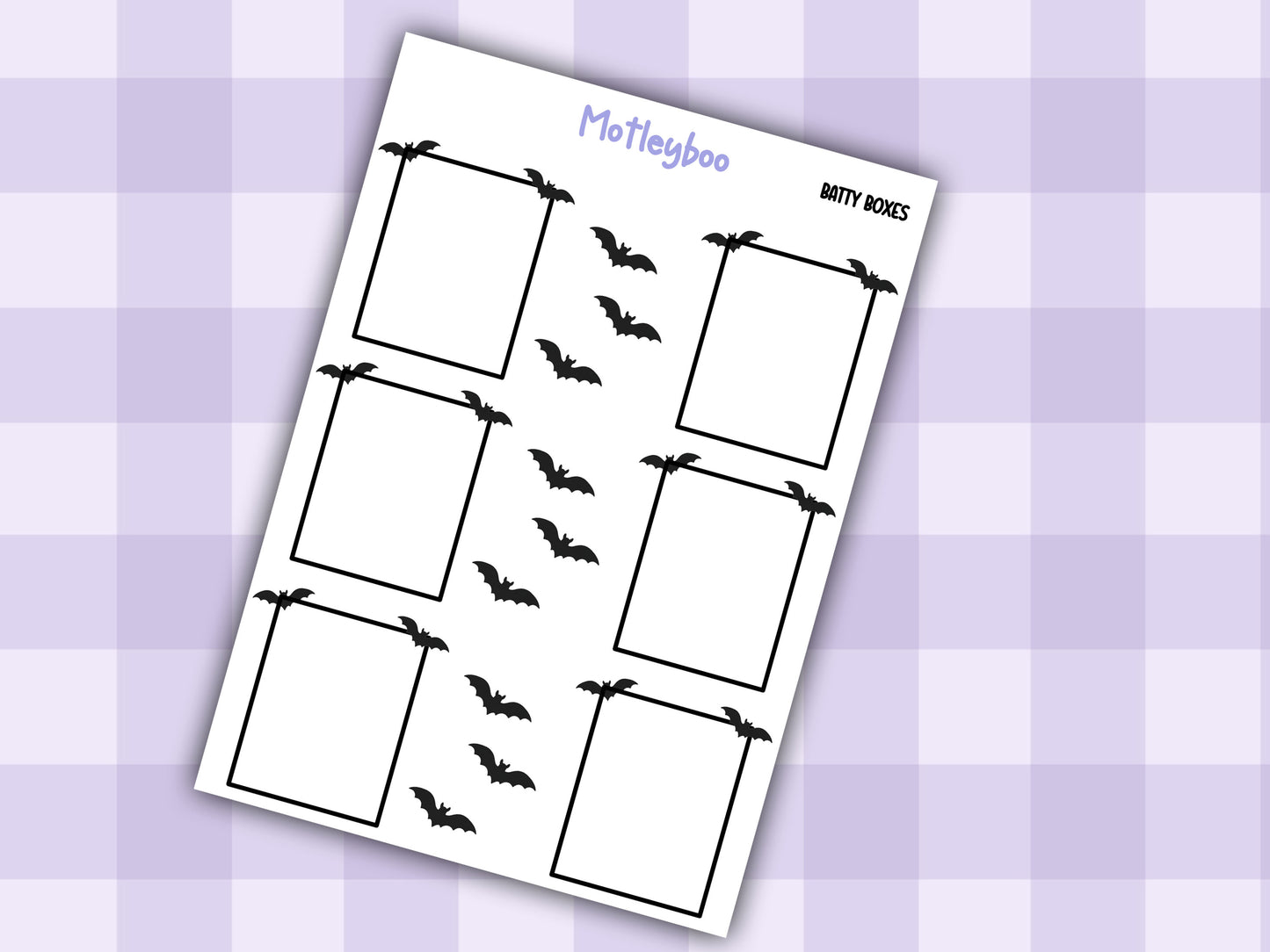 Batty Functional Planner Stickers, Full boxes, Goth Weekly Planner Supplies