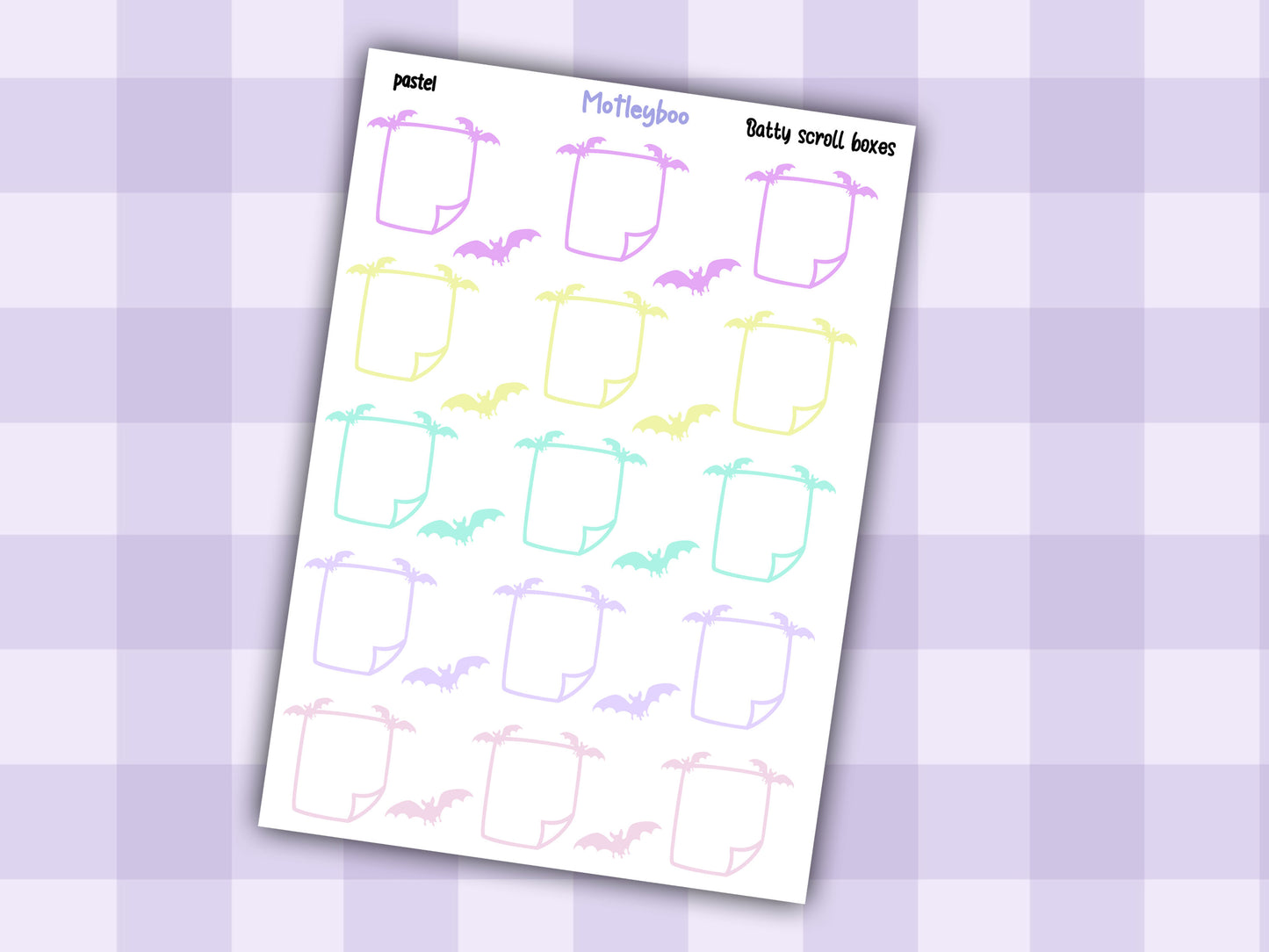 Bat Planner Stickers, Functional Journal Boxes, A5 Planner, Goth planning, Spooky season