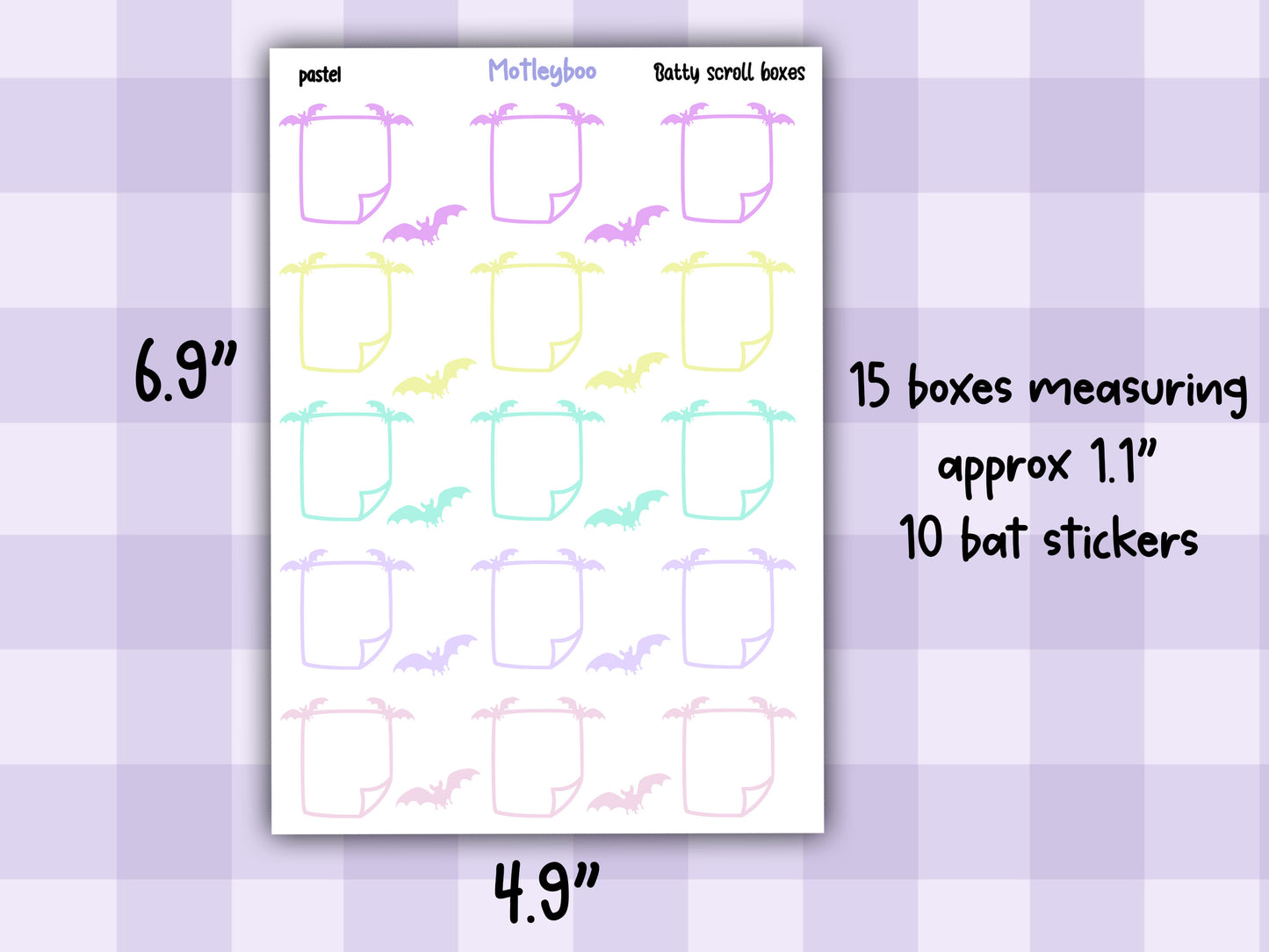 Bat Planner Stickers, Functional Journal Boxes, A5 Planner, Goth planning, Spooky season