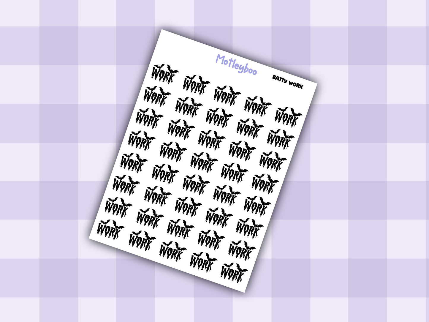 Batty Words Planner Stickers, Spooky Goth Journal Stickers, work planning, gothic planner, functional word stickers