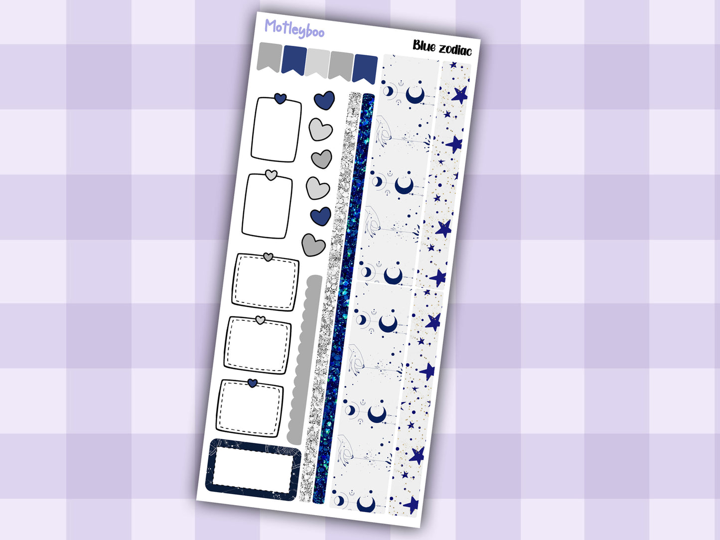 Hobonichi weeks, sticker kit, hobonichi planner, blue zodiac, celestial stickers, witchy planner, hobonichi functional stickers, blue zodiac