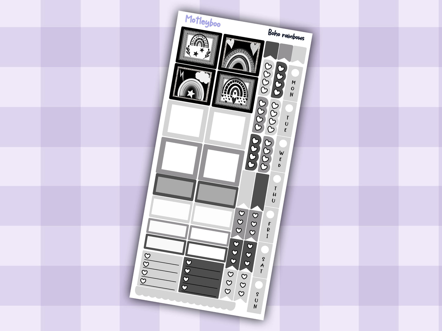 Hobonichi weeks weekly planner sticker kit, planner stickers, Boho rainbows