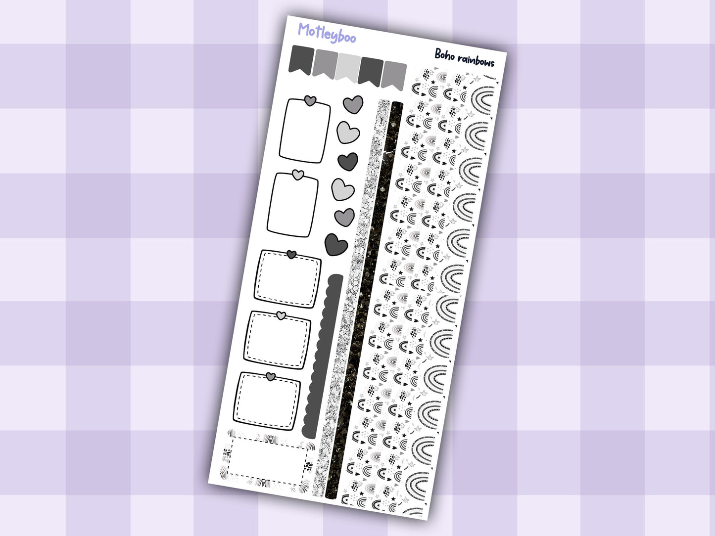 Hobonichi weeks weekly planner sticker kit, planner stickers, Boho rainbows