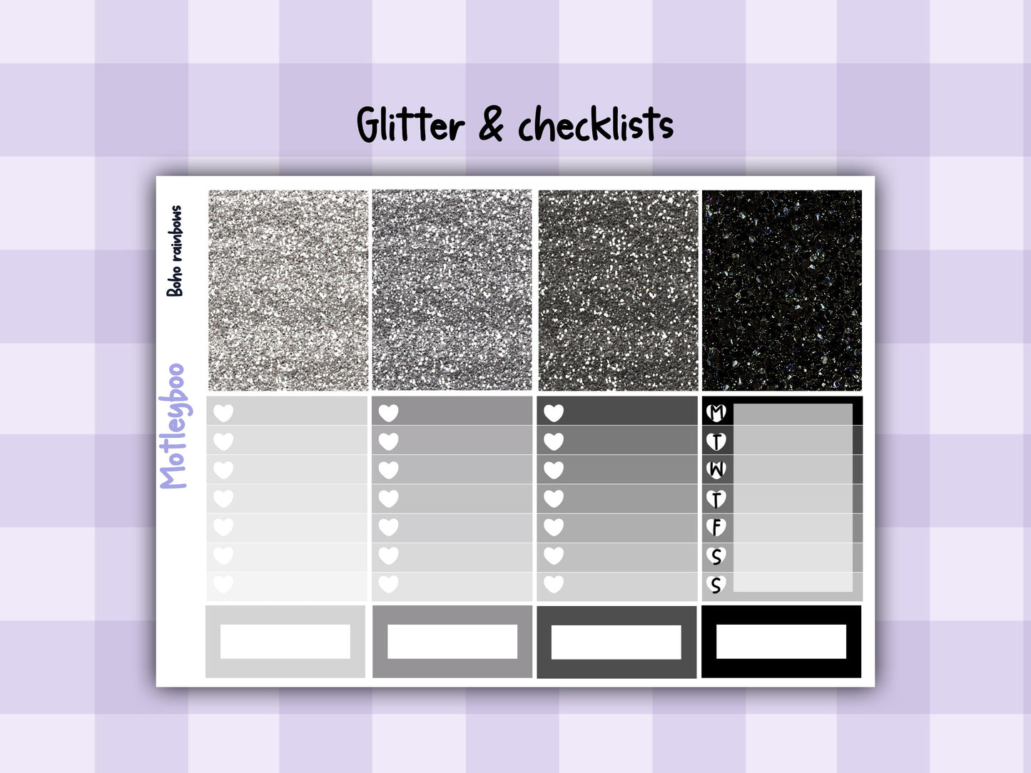 Weekly Planner Sticker Kit, Vertical Planning Stickers, Boho rainbows
