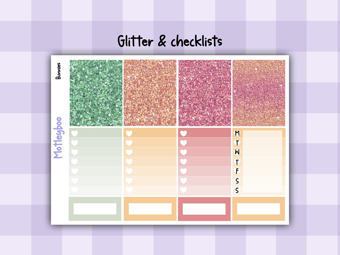 Easter Bunnies Vertical Planner Sticker Kit, Spring Journaling, Cozy Vibes
