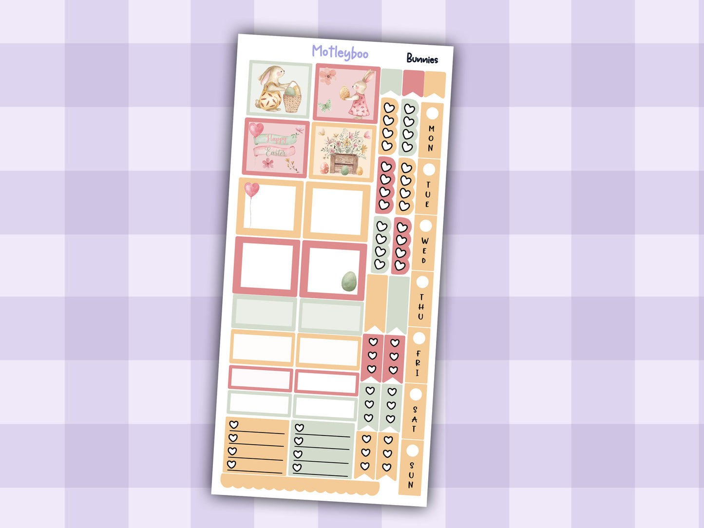 Easter hobonichi weeks, sticker kit, hobonichi planner, easter stickers sticker, bunnies