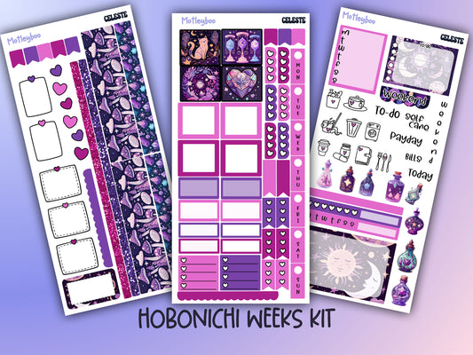 Hobonichi weeks, sticker kit, hobonichi planner, celestial stickers, witchy planner, hobonichi functional stickers, planner stickers, stars