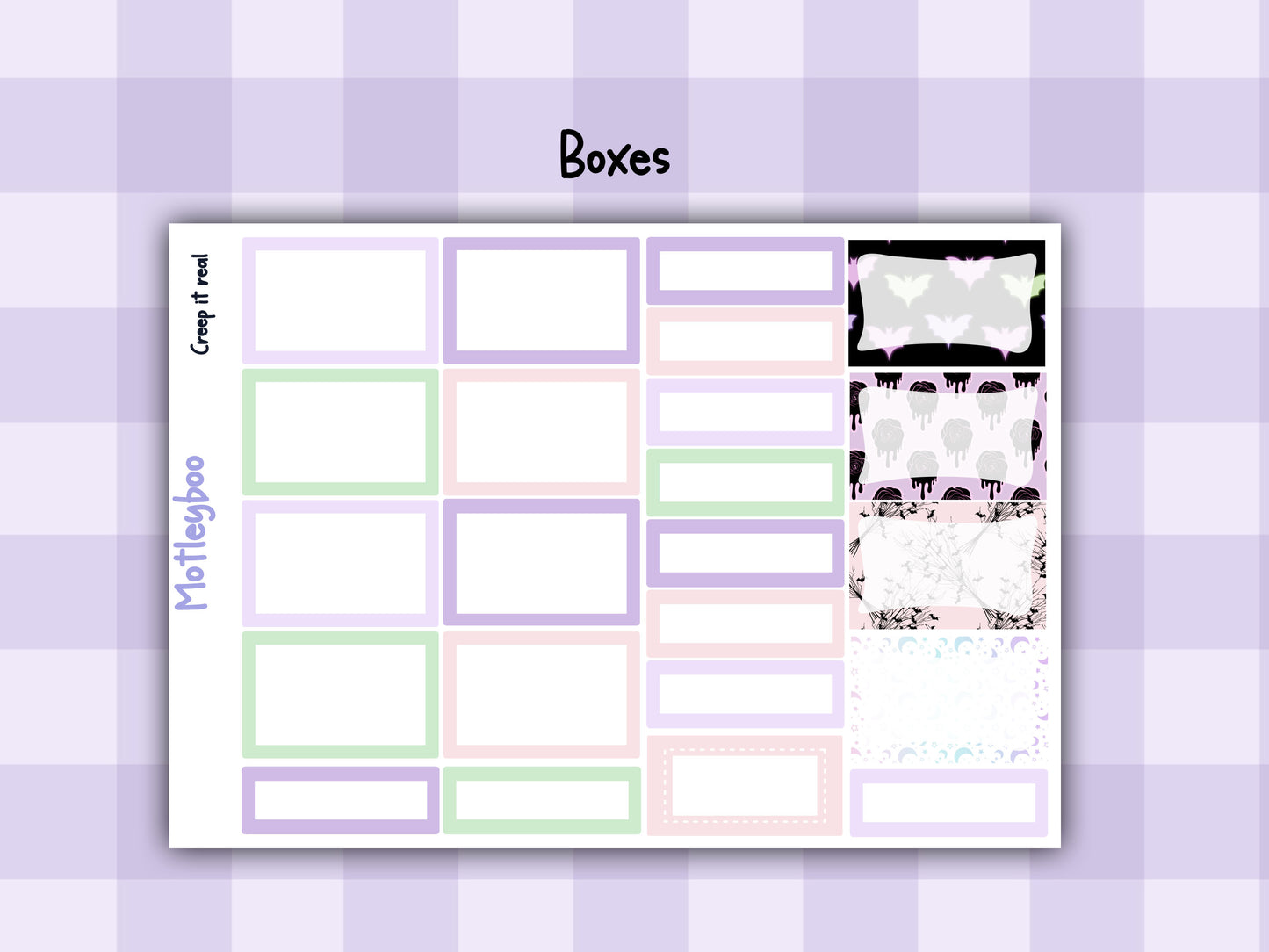 Weekly Planner Sticker Kit, pastel goth spooky halloween kawaii Vertical Planning Stickers, Creep it real