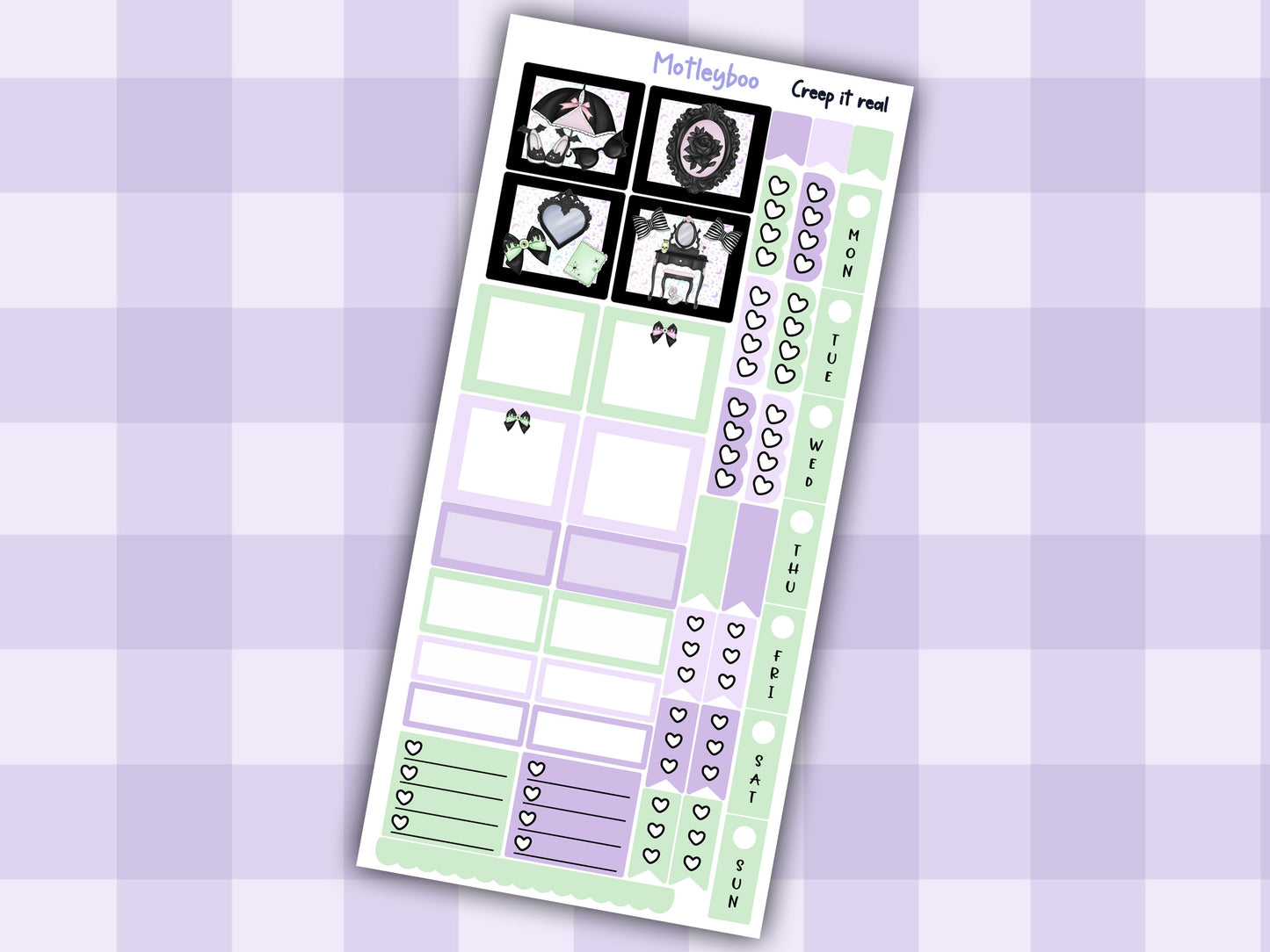 Hobonichi weeks weekly planner sticker kit, spooky planner stickers, Creep it real
