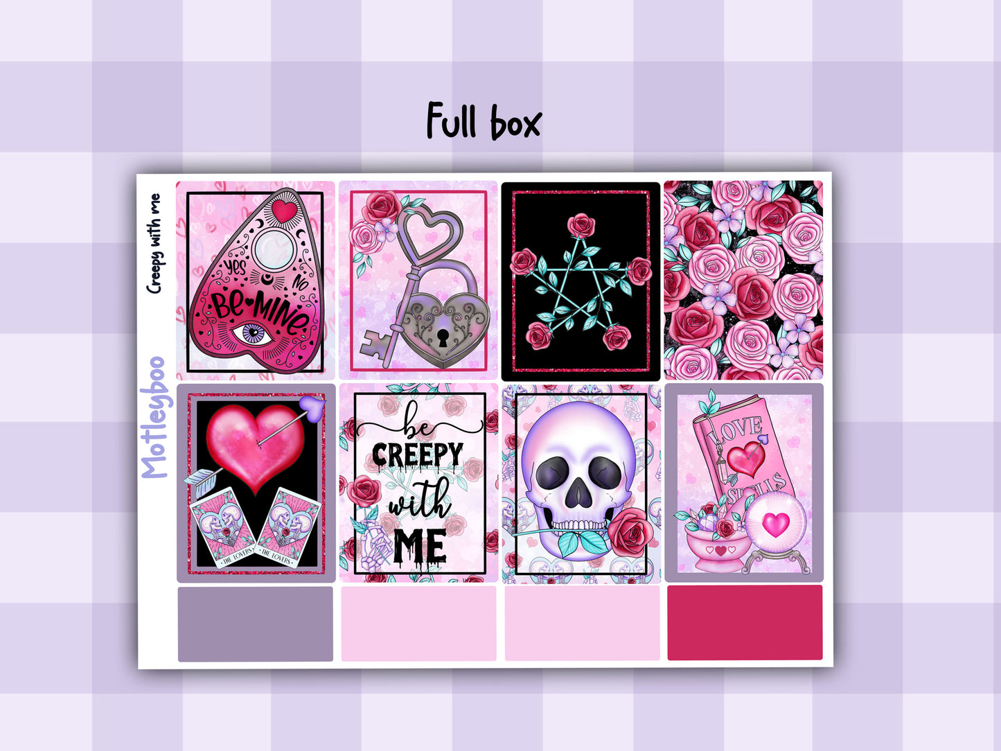 Spooky Valentines day Weekly Planner Sticker Kit, Vertical Planner, creepy with me
