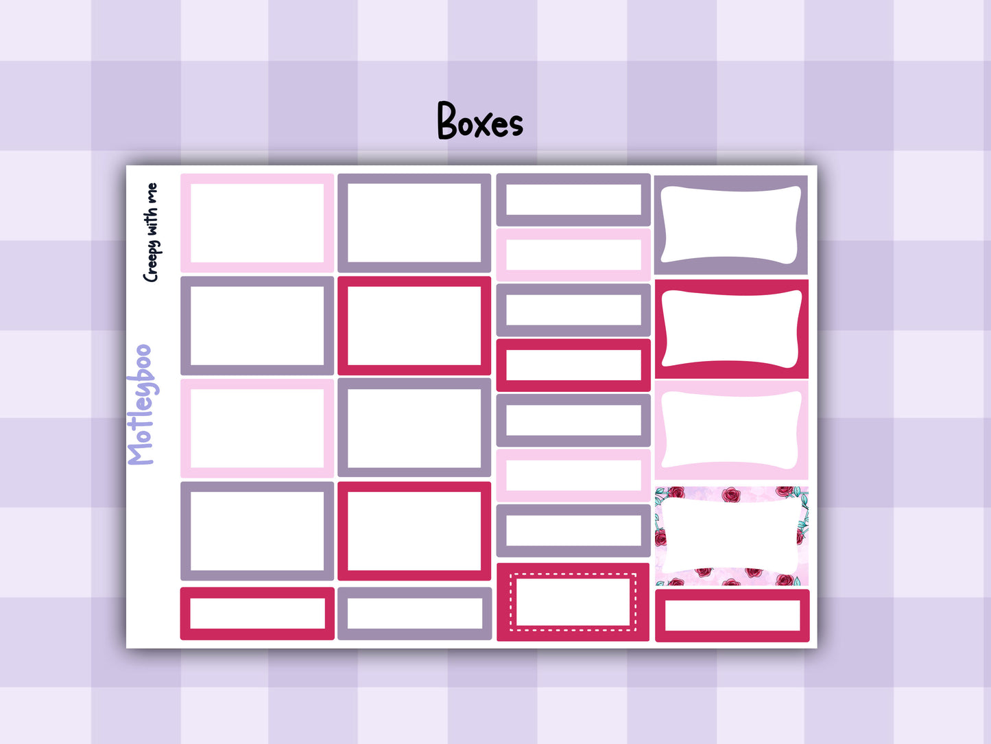 Spooky Valentines day Weekly Planner Sticker Kit, Vertical Planner, creepy with me