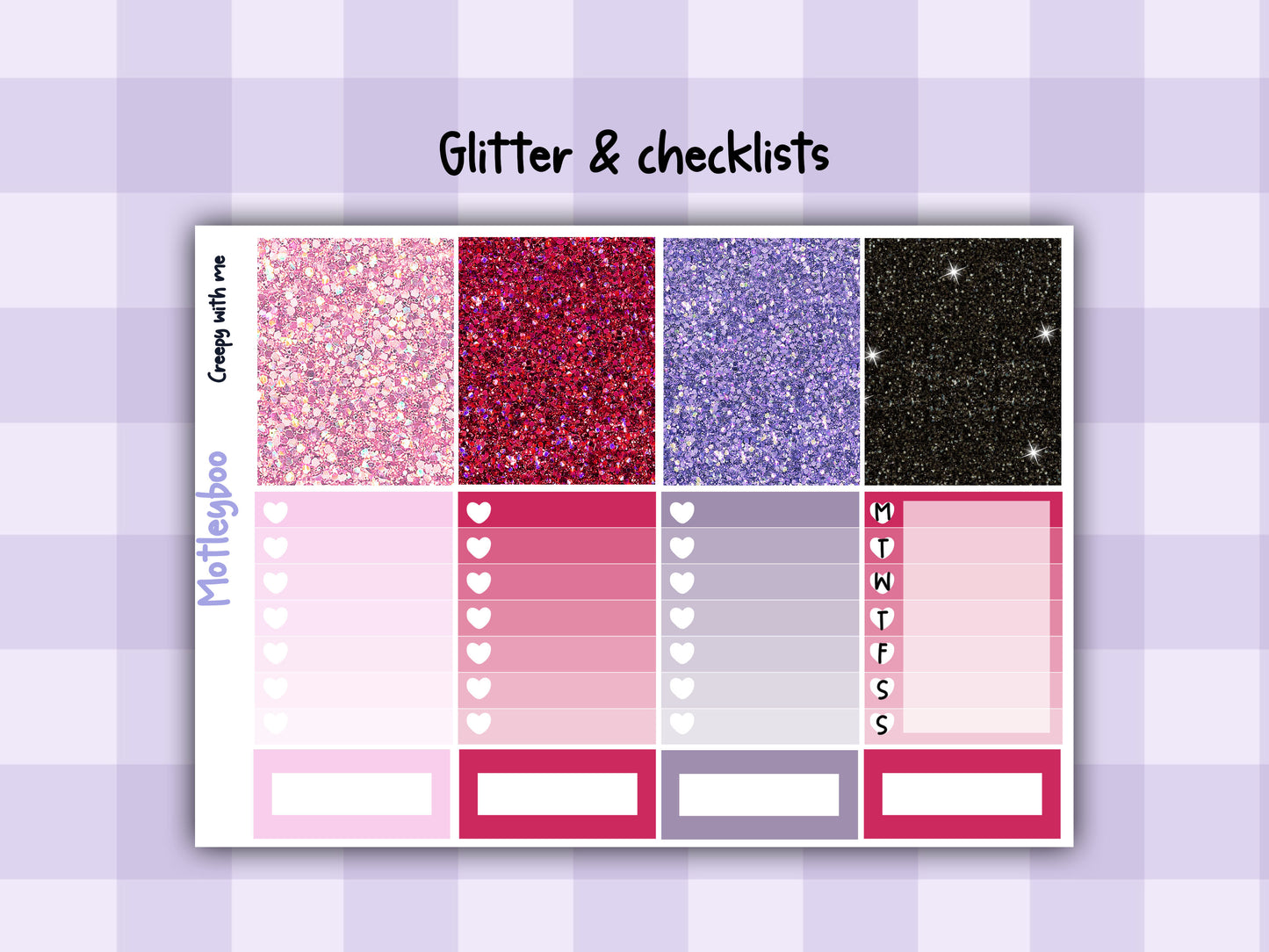 Spooky Valentines day Weekly Planner Sticker Kit, Vertical Planner, creepy with me