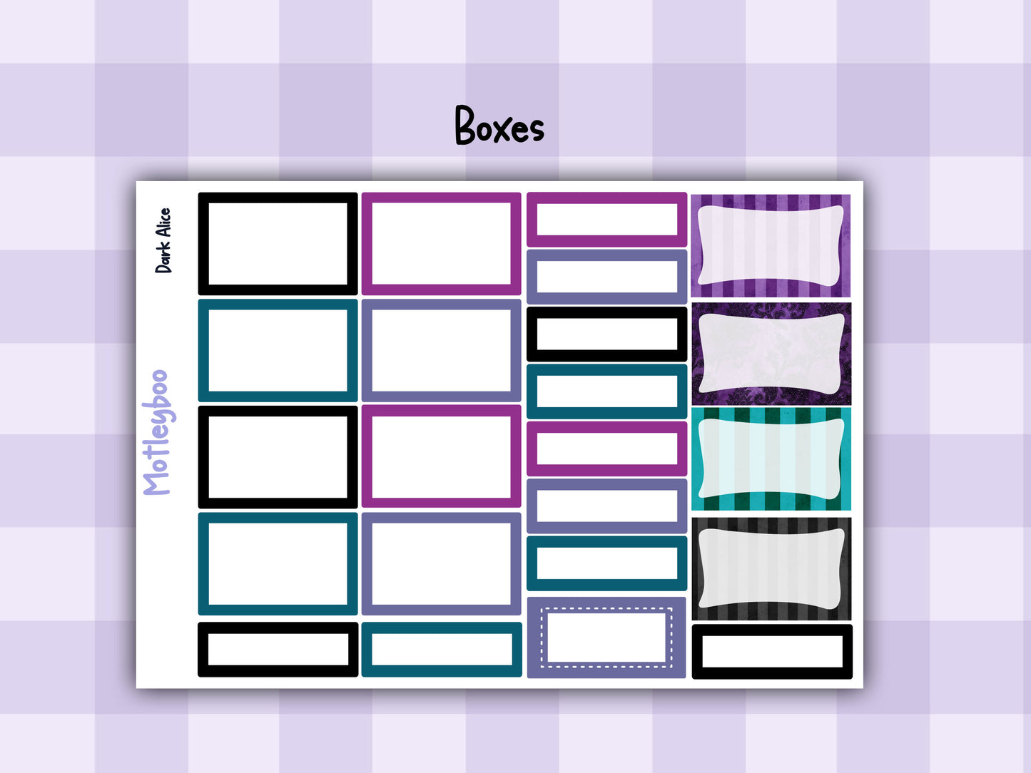 Dark Alice Vertical Planner Sticker Kit, Gothic Themed Planner Supplies