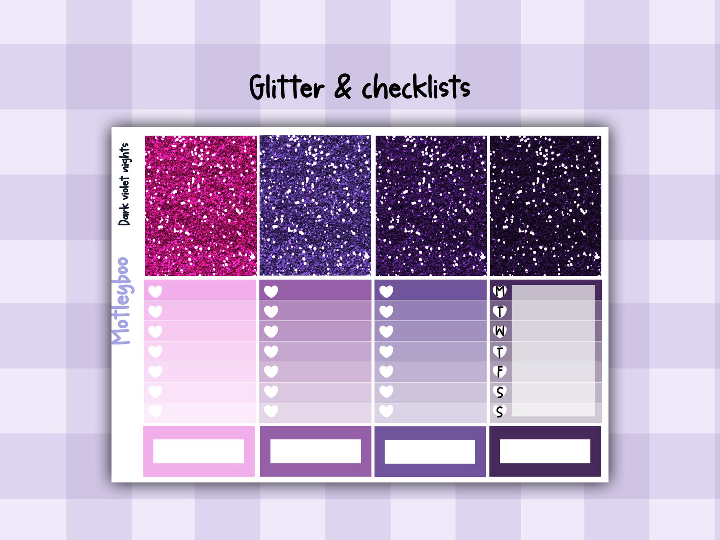 Weekly Planner Sticker Kit, witchy spooky halloween Vertical Planning Stickers, Dark violet nights
