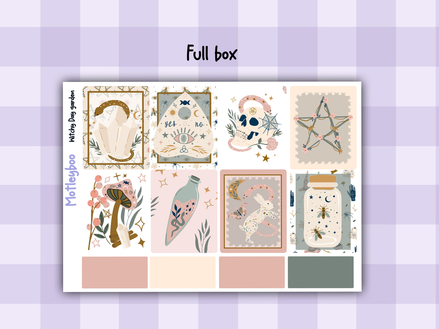 Witchy Weekly Planner Sticker Kit, Gothic Mystical Stickers for functional vertical planning, witchy day garden
