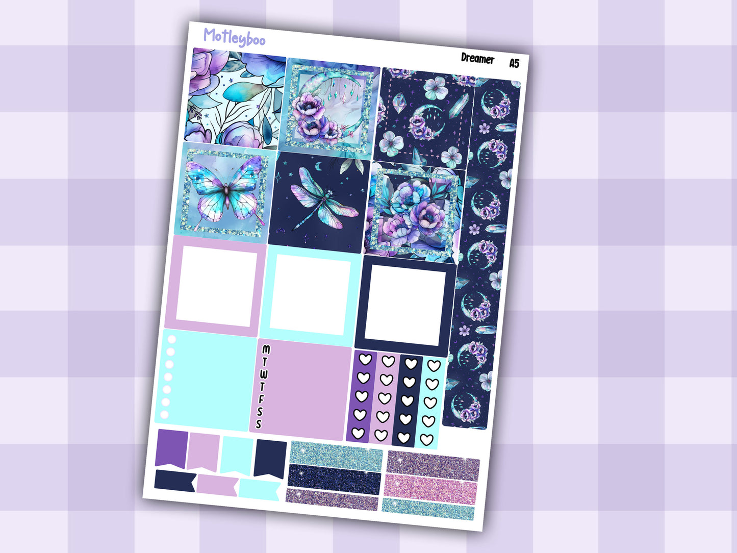 A5 Hobonichi cousin planner sticker kit, witchy  planner stickers, hobonichi cousin, Dreamer