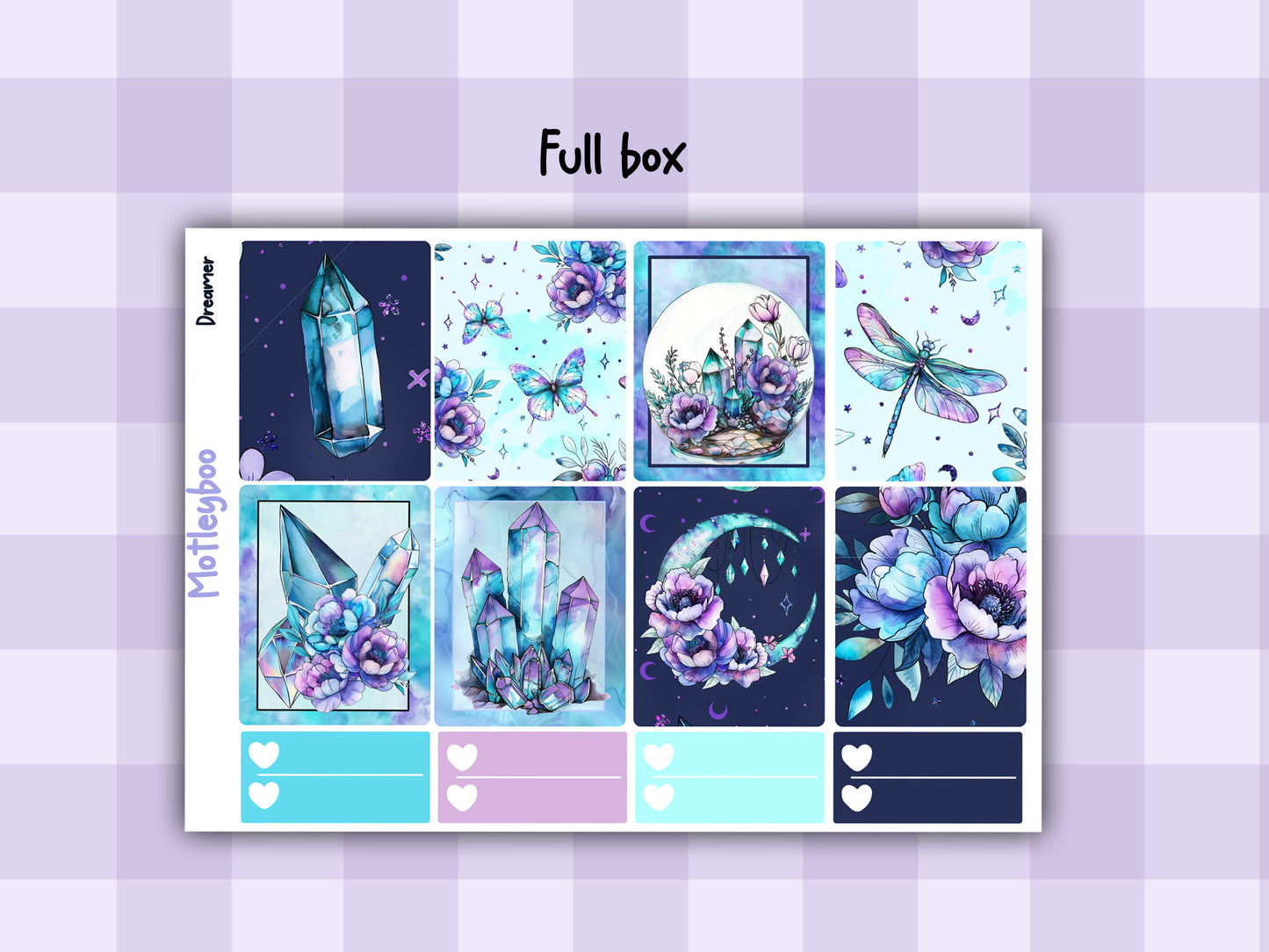 Weekly Planner Sticker Kit, Celestial Vertical Planning Stickers, Dreamer