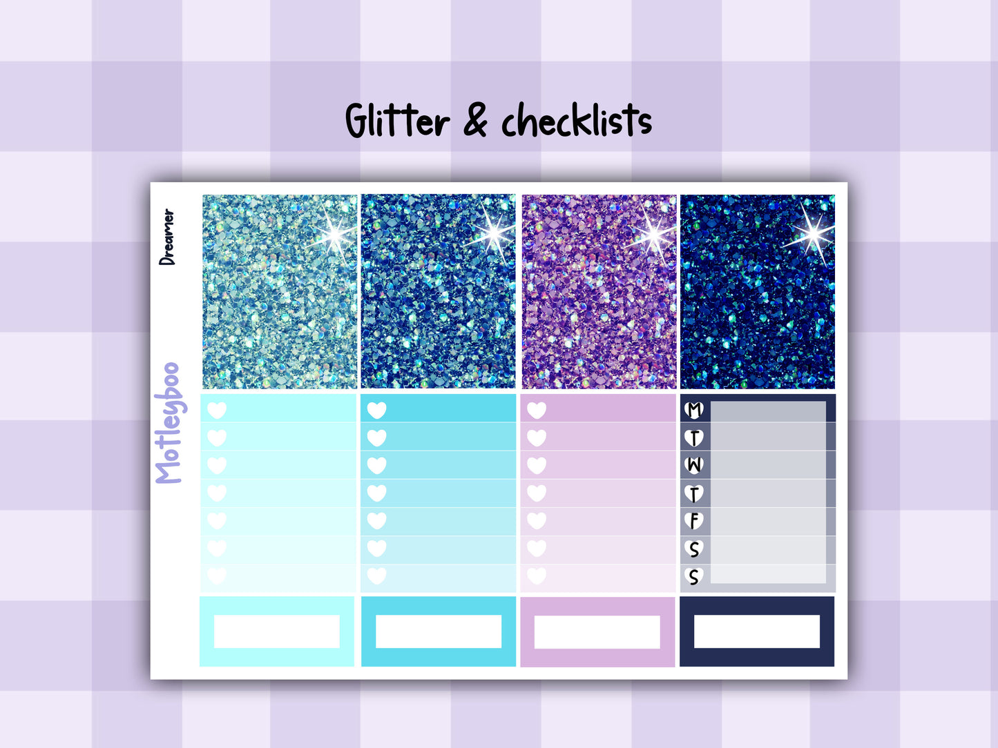 Weekly Planner Sticker Kit, Celestial Vertical Planning Stickers, Dreamer