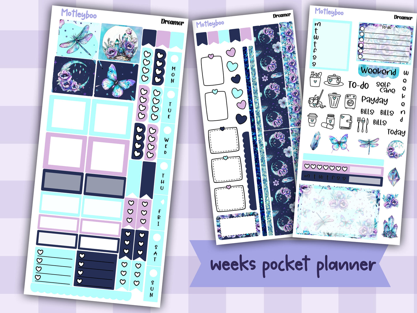 Hobonichi weeks, weekly sticker kit, hobonichi planner, witch planner, Dreamer