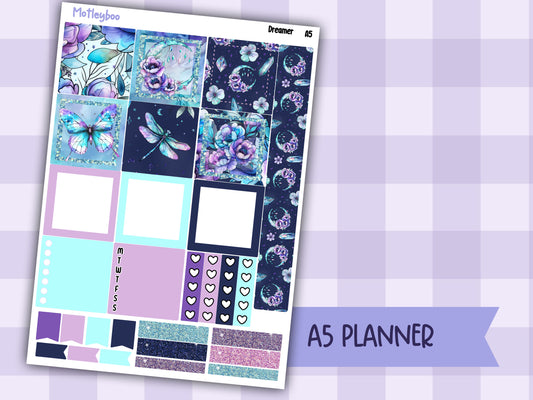 A5 Hobonichi cousin planner sticker kit, witchy  planner stickers, hobonichi cousin, Dreamer