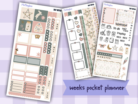 Hobonichi weeks, sticker kit, hobonichi planner, goth stickers, witch planner, hobonichi functional sticker, planner stickers, witch sticker