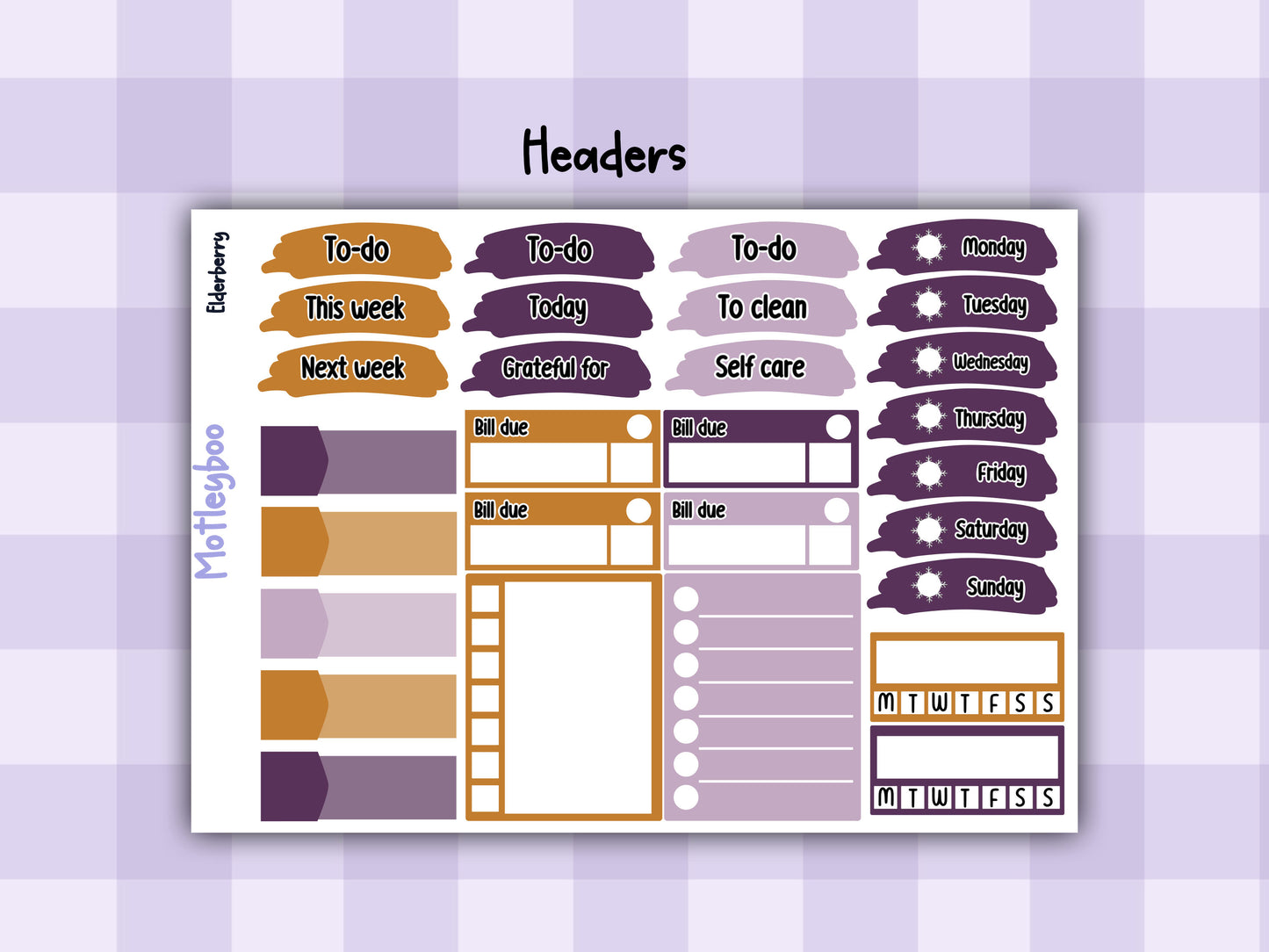 Christmas weekly planner sticker kit, winter stickers, Christmas stickers, xmas stickers, vertical planner, Elderberry