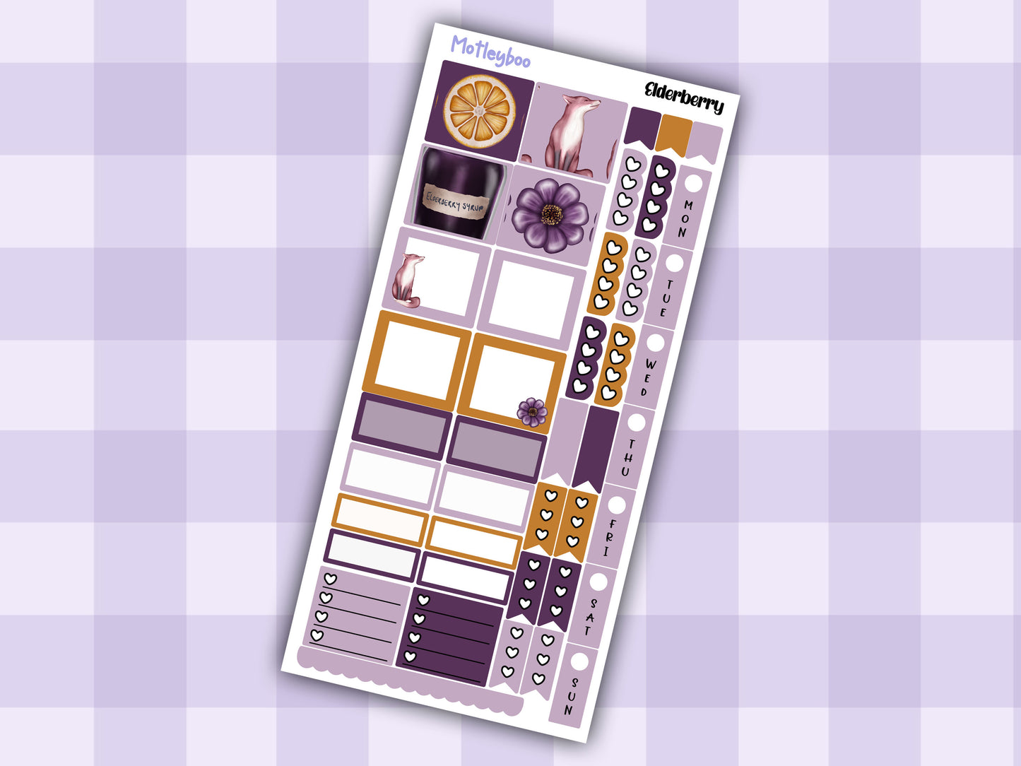 Elderberry hobonichi weekly sticker kit, winter stickers