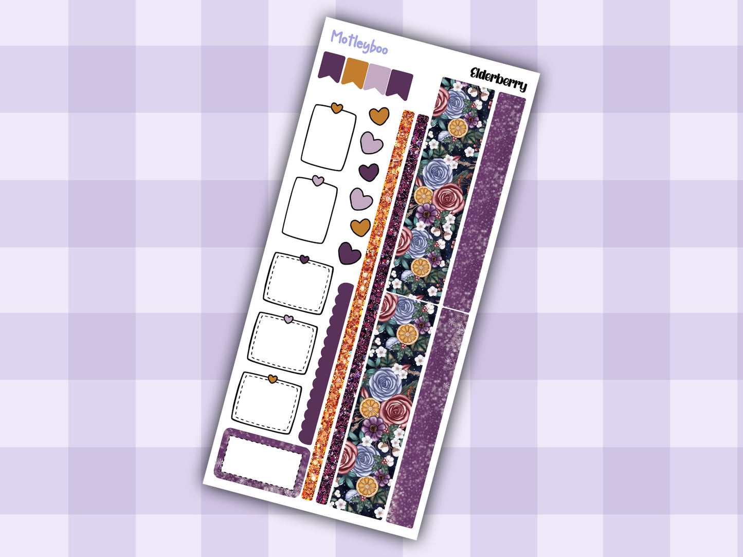 Elderberry hobonichi weekly sticker kit, winter stickers