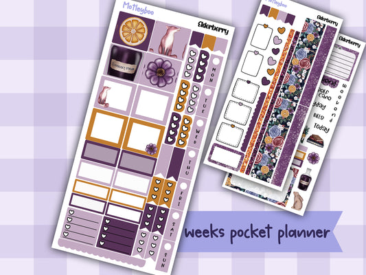 Elderberry hobonichi weekly sticker kit, winter stickers