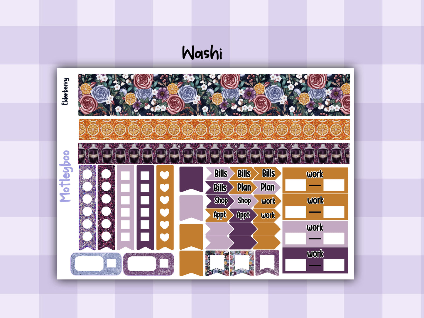 Christmas weekly planner sticker kit, winter stickers, Christmas stickers, xmas stickers, vertical planner, Elderberry