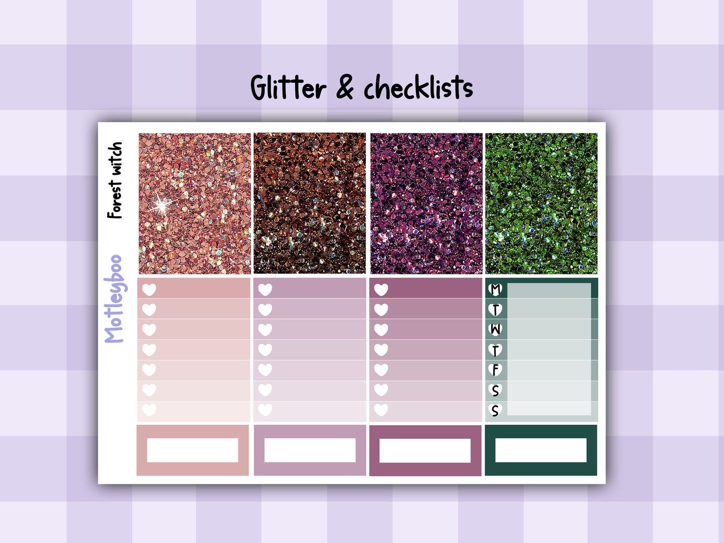 Weekly Planner Sticker Kit, Witchy mystical goth Vertical Planning Stickers, Forest witch