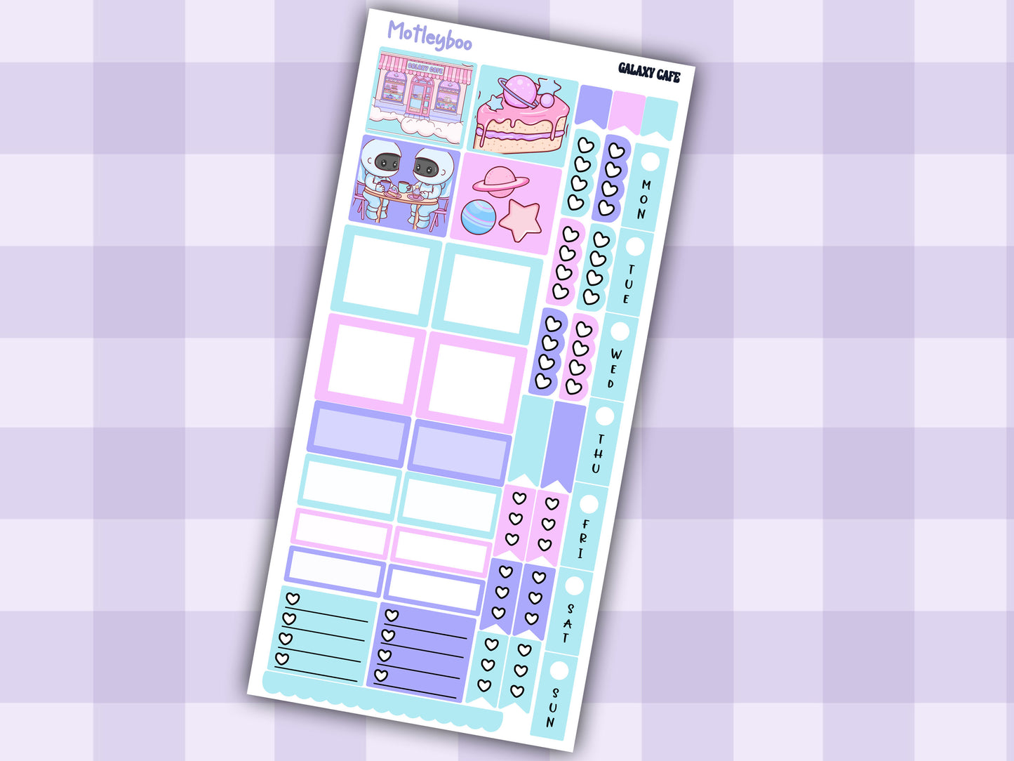 Hobonichi weeks, sticker kit, hobonichi planner, galaxy cafe