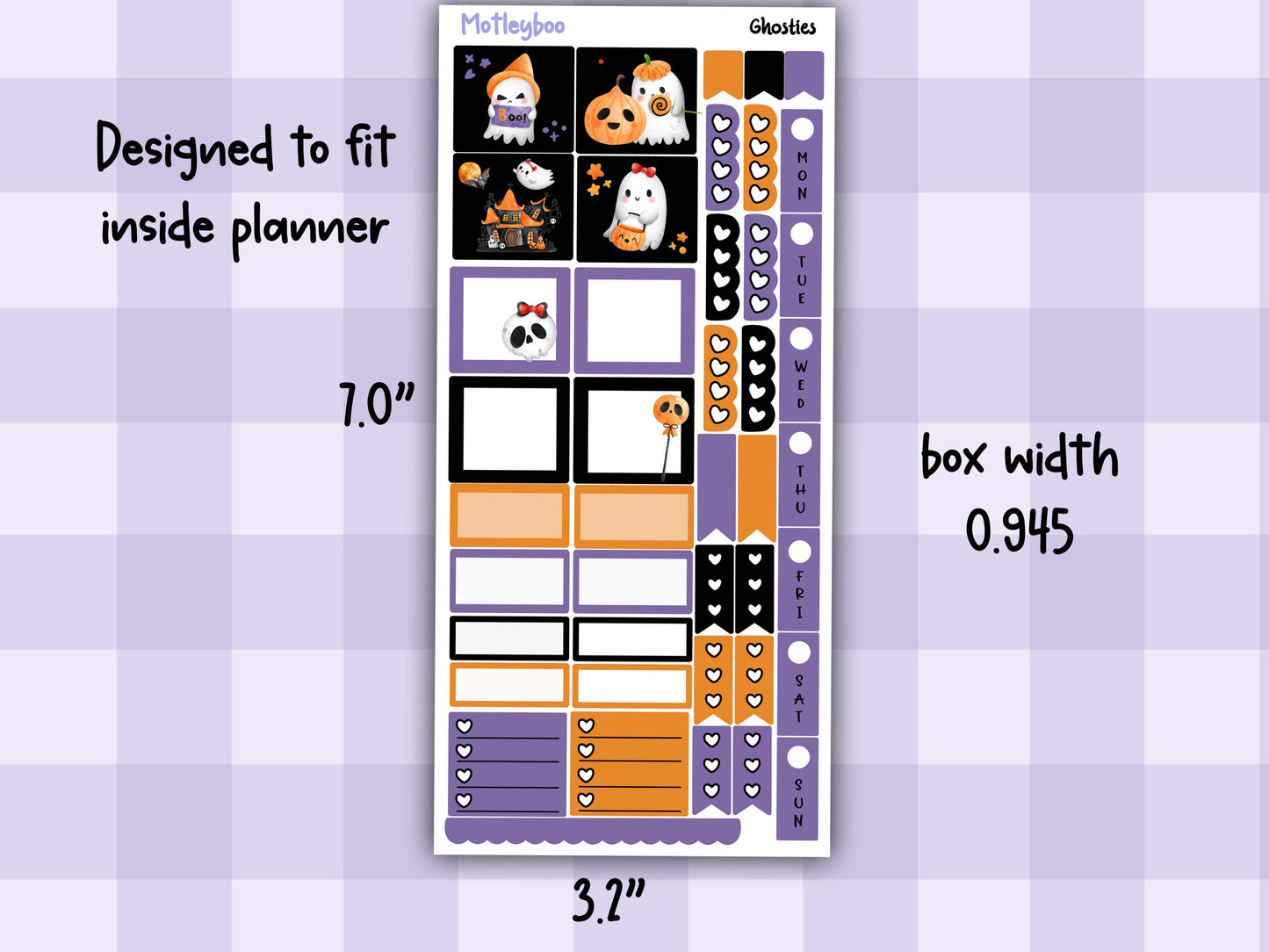 Hobonichi weeks weekly planner sticker kit, planner stickers, Ghosties