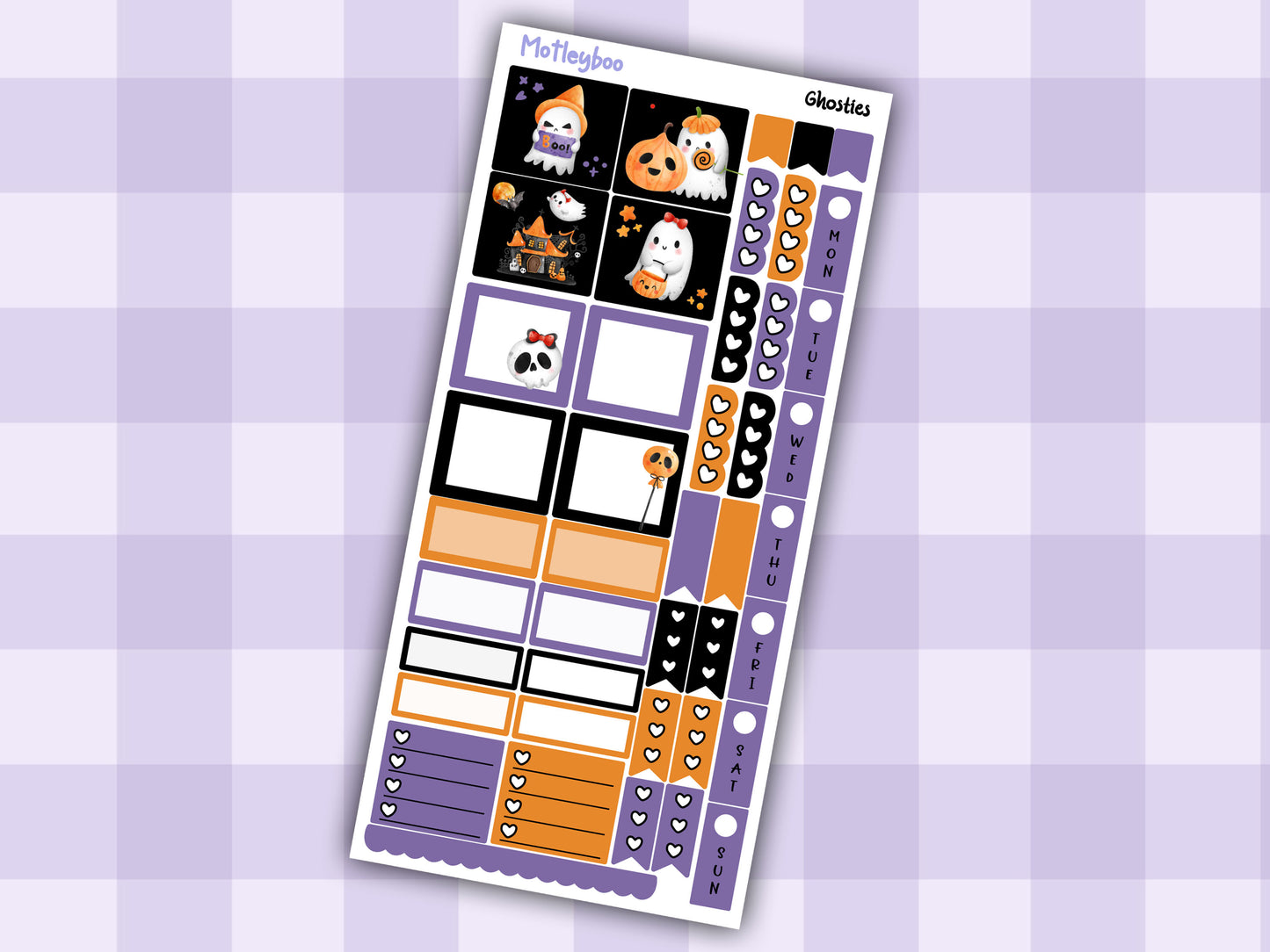 Hobonichi weeks weekly planner sticker kit, planner stickers, Ghosties