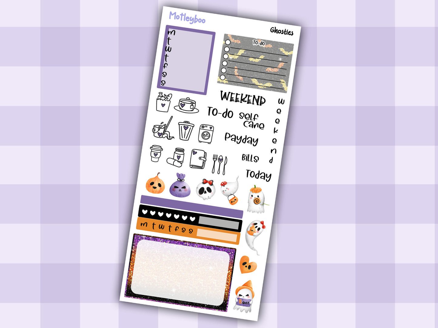 Hobonichi weeks weekly planner sticker kit, planner stickers, Ghosties