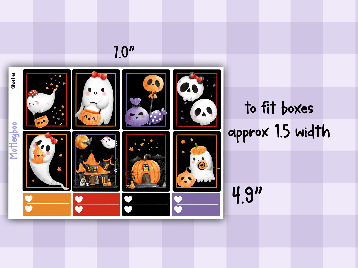 Weekly Planner Sticker Kit,Halloween Vertical Planning Stickers, Ghosties
