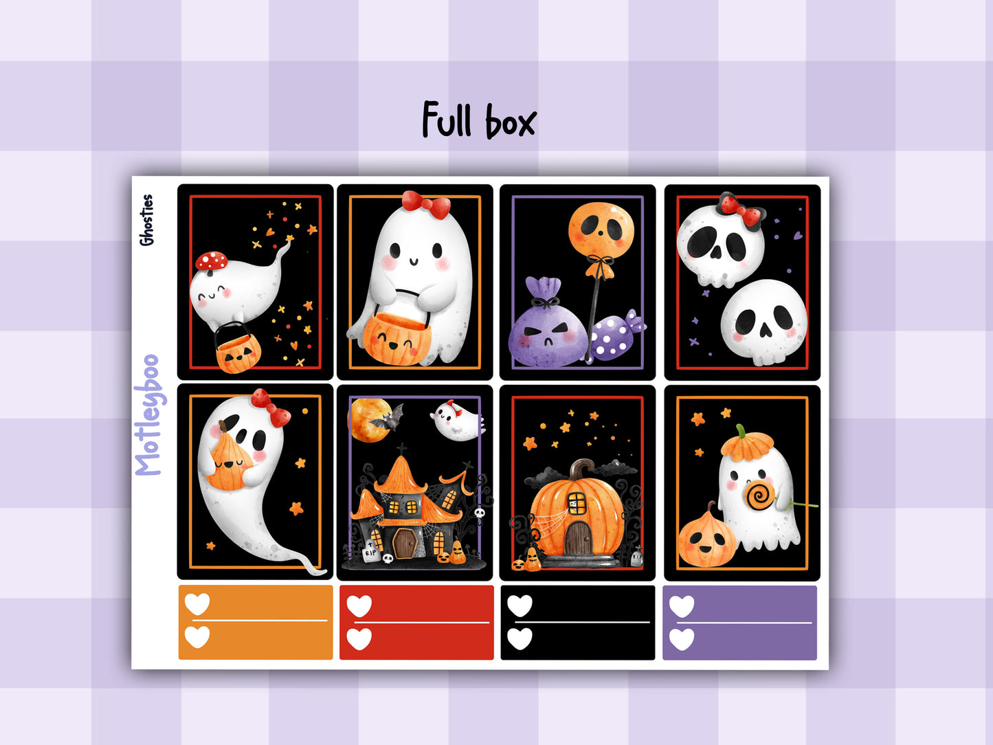 Weekly Planner Sticker Kit,Halloween Vertical Planning Stickers, Ghosties