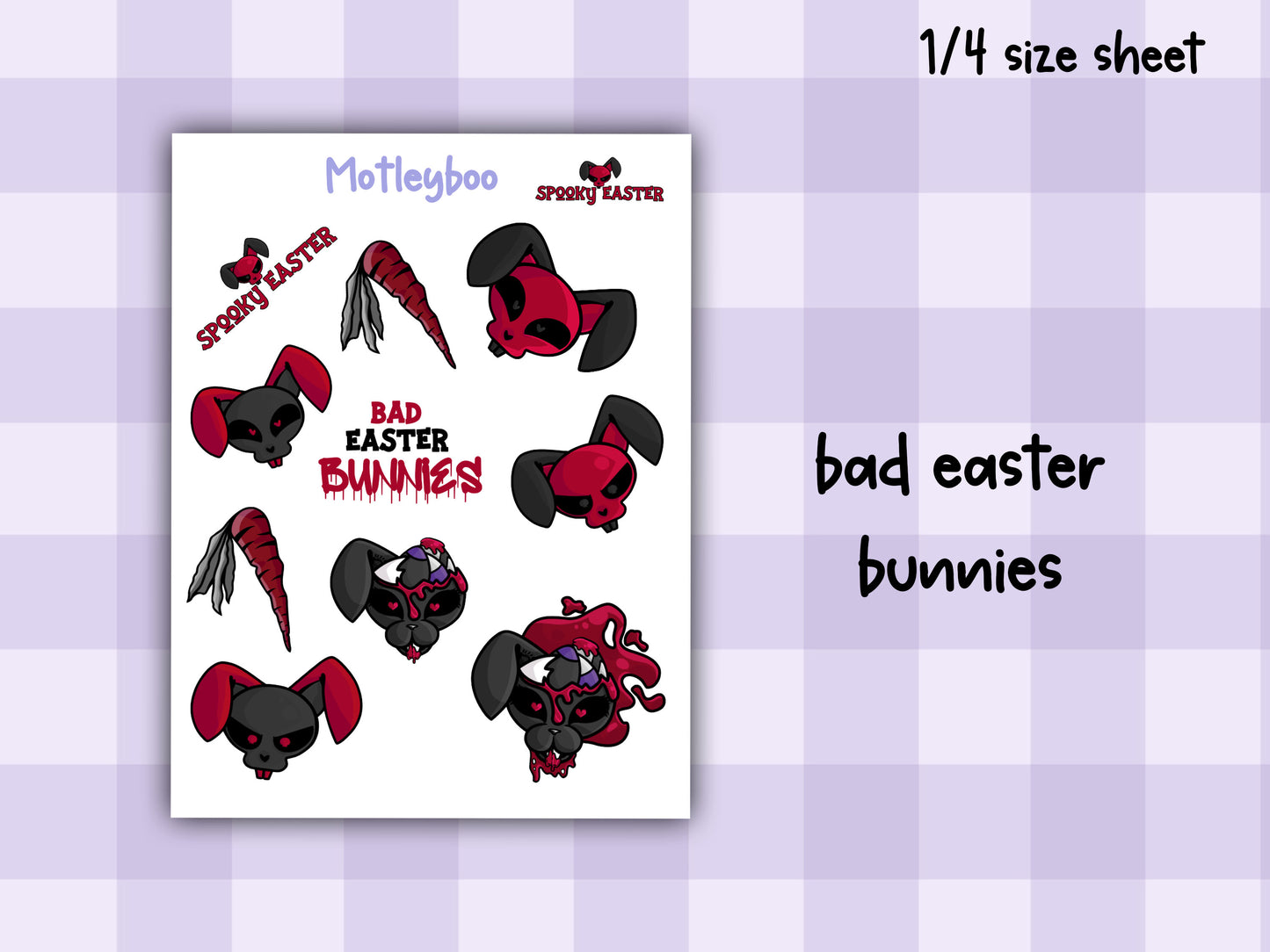 Gothic easter stickers, goth spring eggs, journaling deco, spring season, stickers for Easter