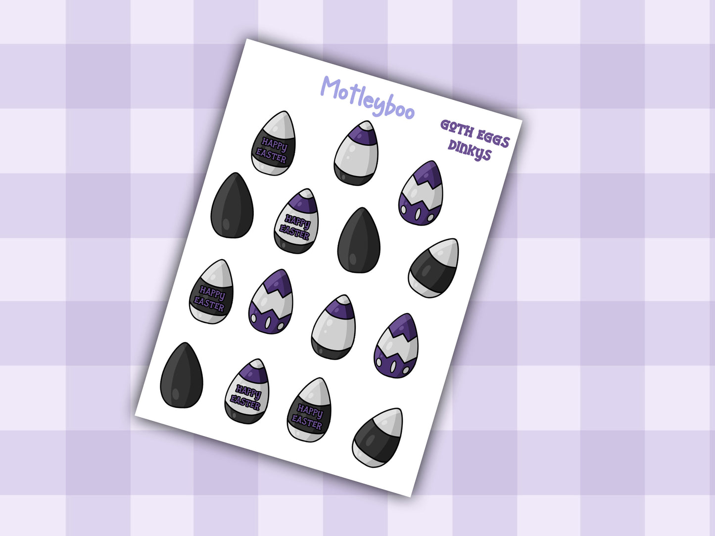 Gothic easter stickers, goth spring eggs, journaling deco, spring season, stickers for Easter