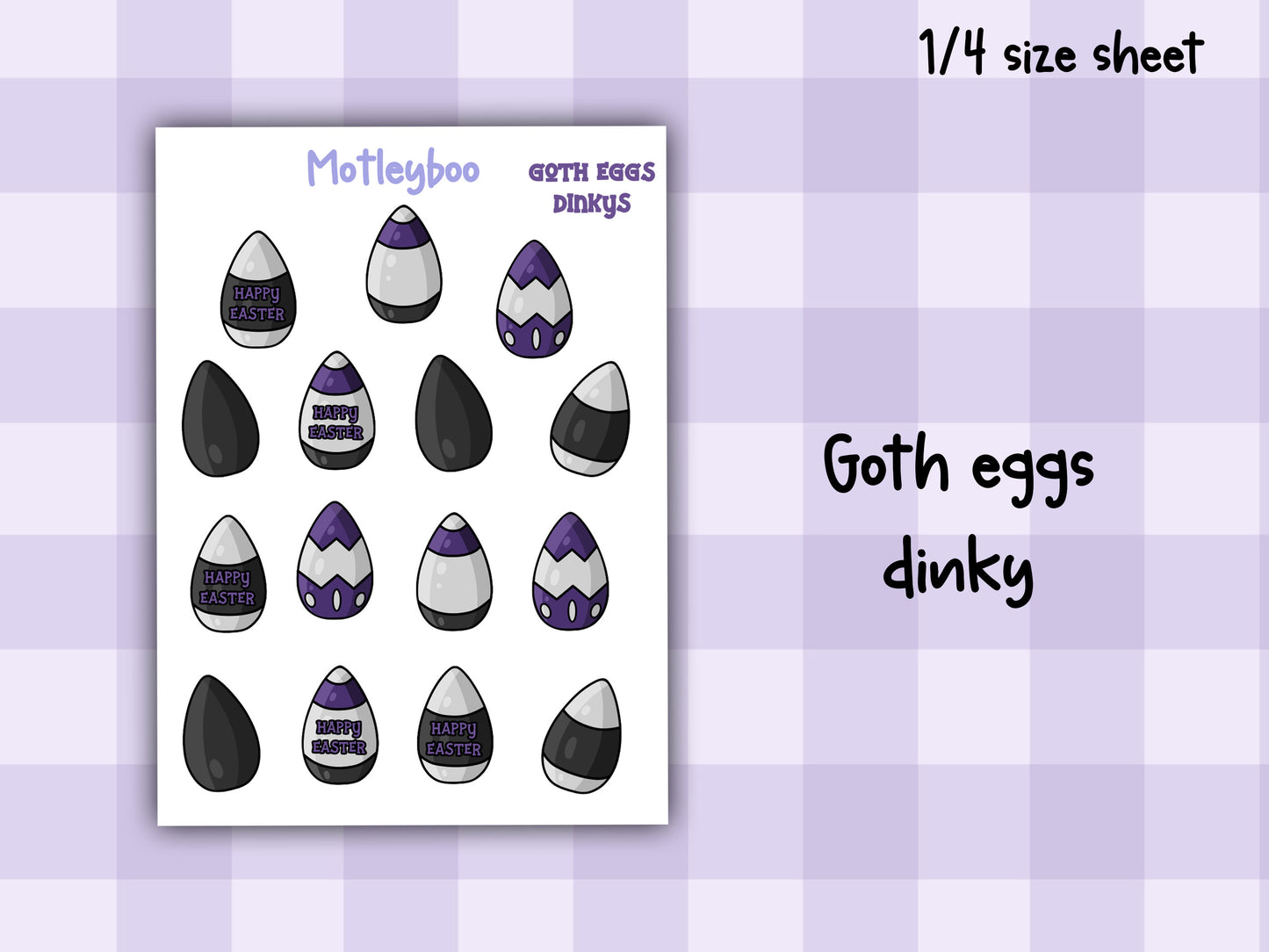Gothic easter stickers, goth spring eggs, journaling deco, spring season, stickers for Easter