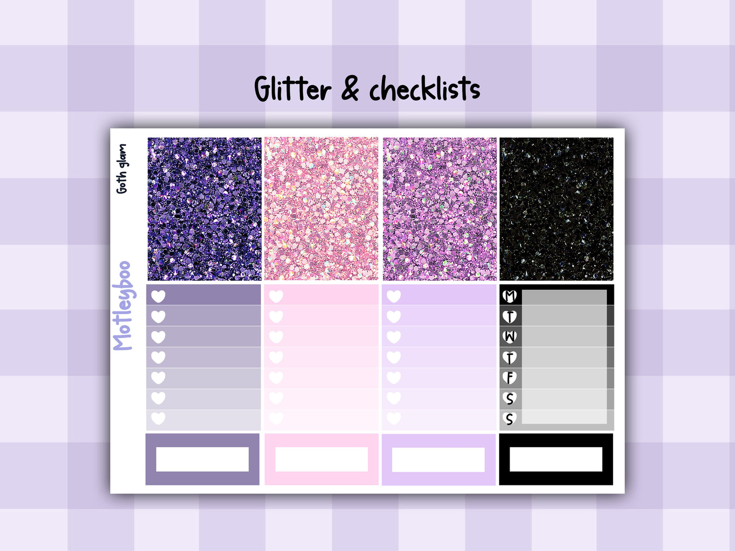 Weekly Planner Sticker Kit, pastel goth glamour spooky halloween Vertical Planning Stickers, Goth glam