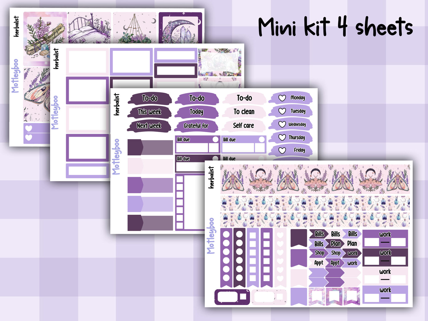 Weekly Planner Sticker Kit,Witchy Celestial Vertical Planning Stickers, Herbalist
