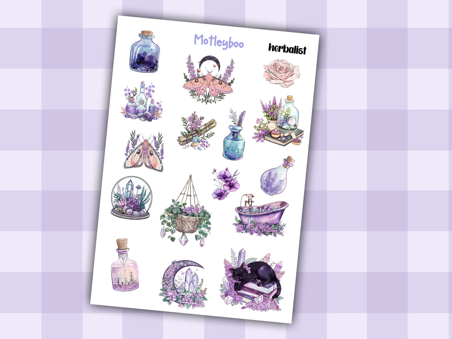 Planner sticker sheet, stickers, Herbalist