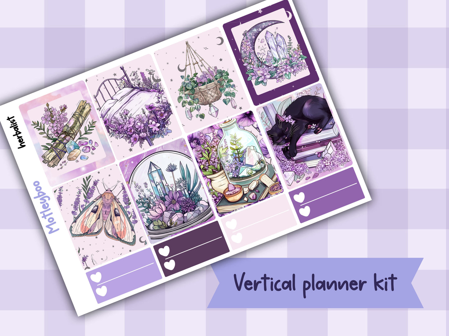 Weekly Planner Sticker Kit,Witchy Celestial Vertical Planning Stickers, Herbalist