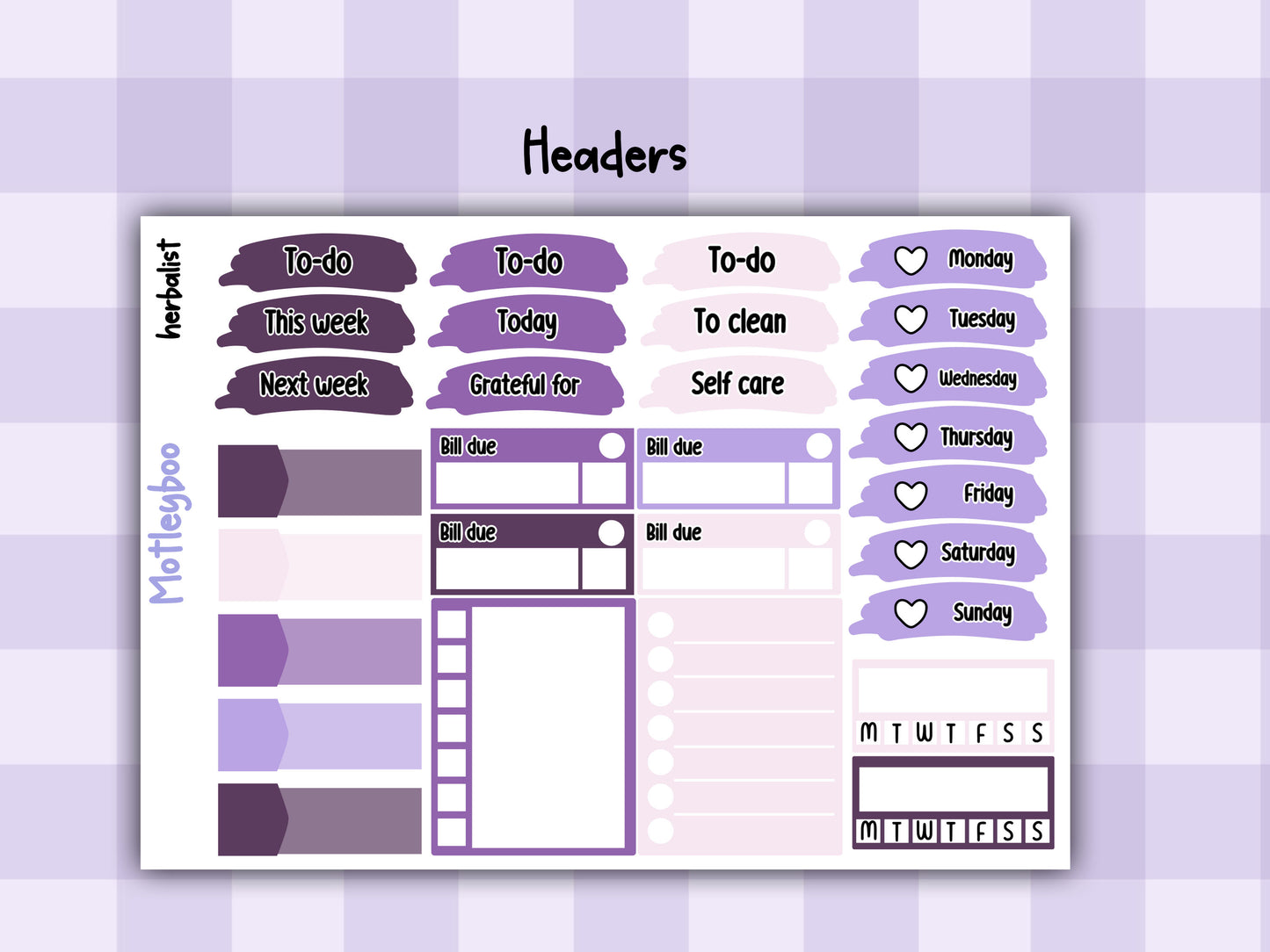 Weekly Planner Sticker Kit,Witchy Celestial Vertical Planning Stickers, Herbalist
