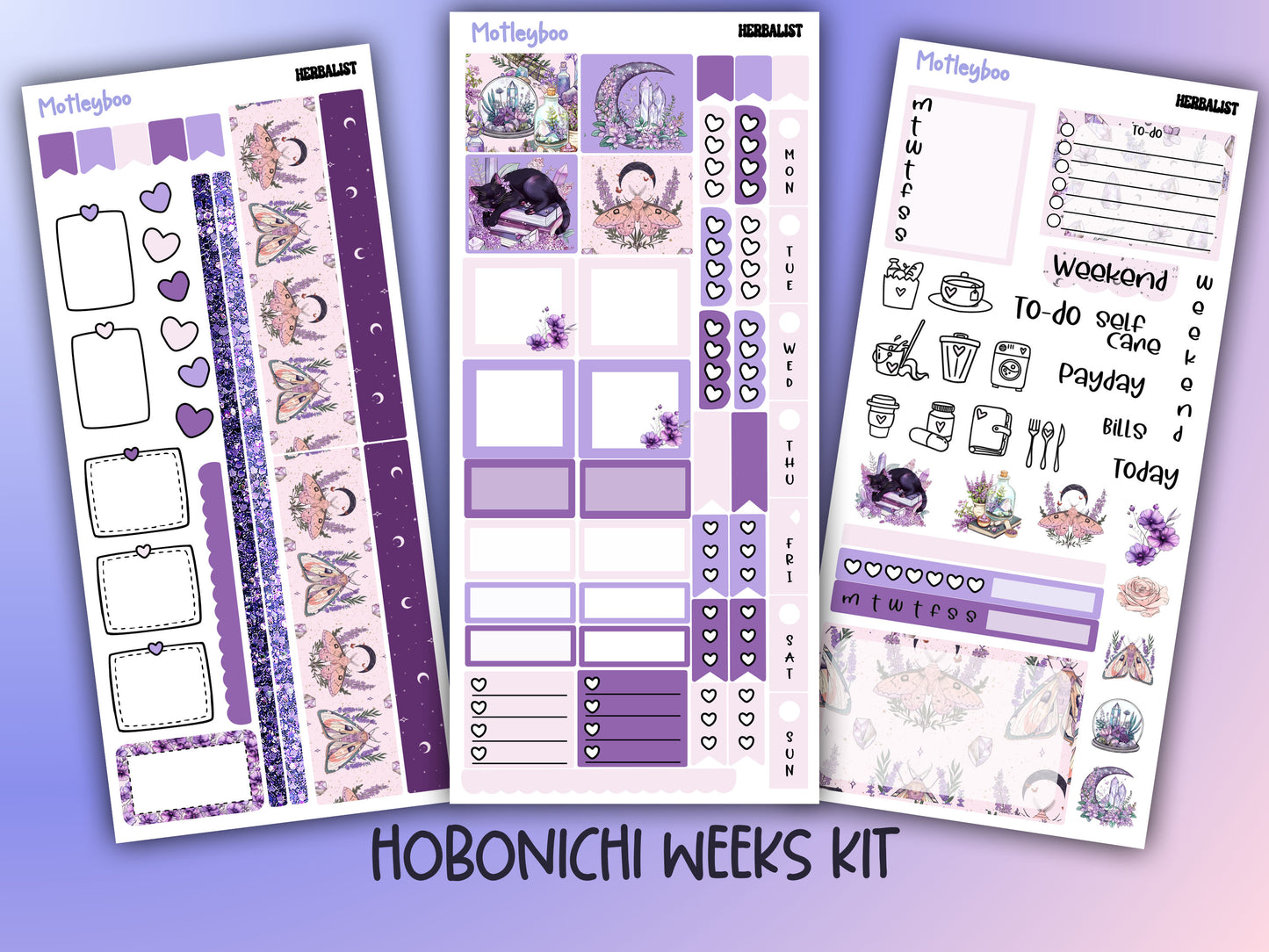 Hobonichi weeks, sticker kit, hobonichi planner, herb stickers, witch planner, pagan stickers, planner stickers, witch sticker, witchcraft