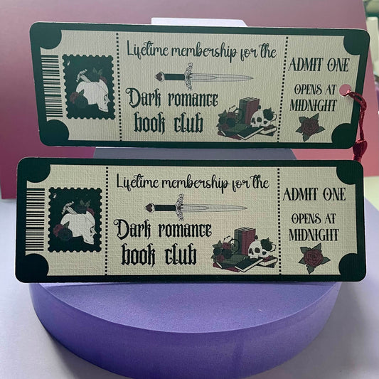 Dark romance book club bookmark, bookmarks for book nerds, gothic romance, skulls & books, bookish, book lovers, in my dark romance era