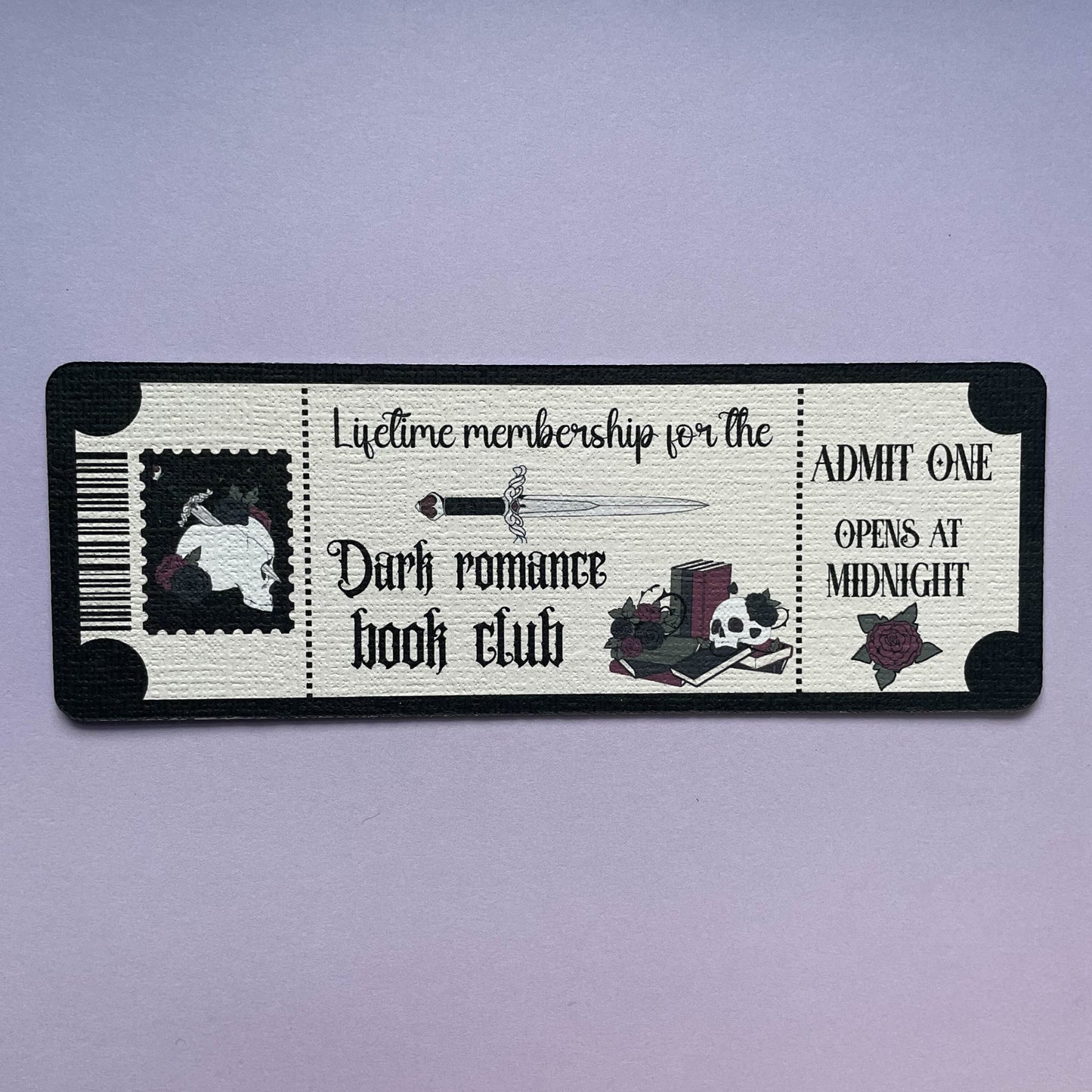 Dark romance book club bookmark, bookmarks for book nerds, gothic romance, skulls & books, bookish, book lovers, in my dark romance era