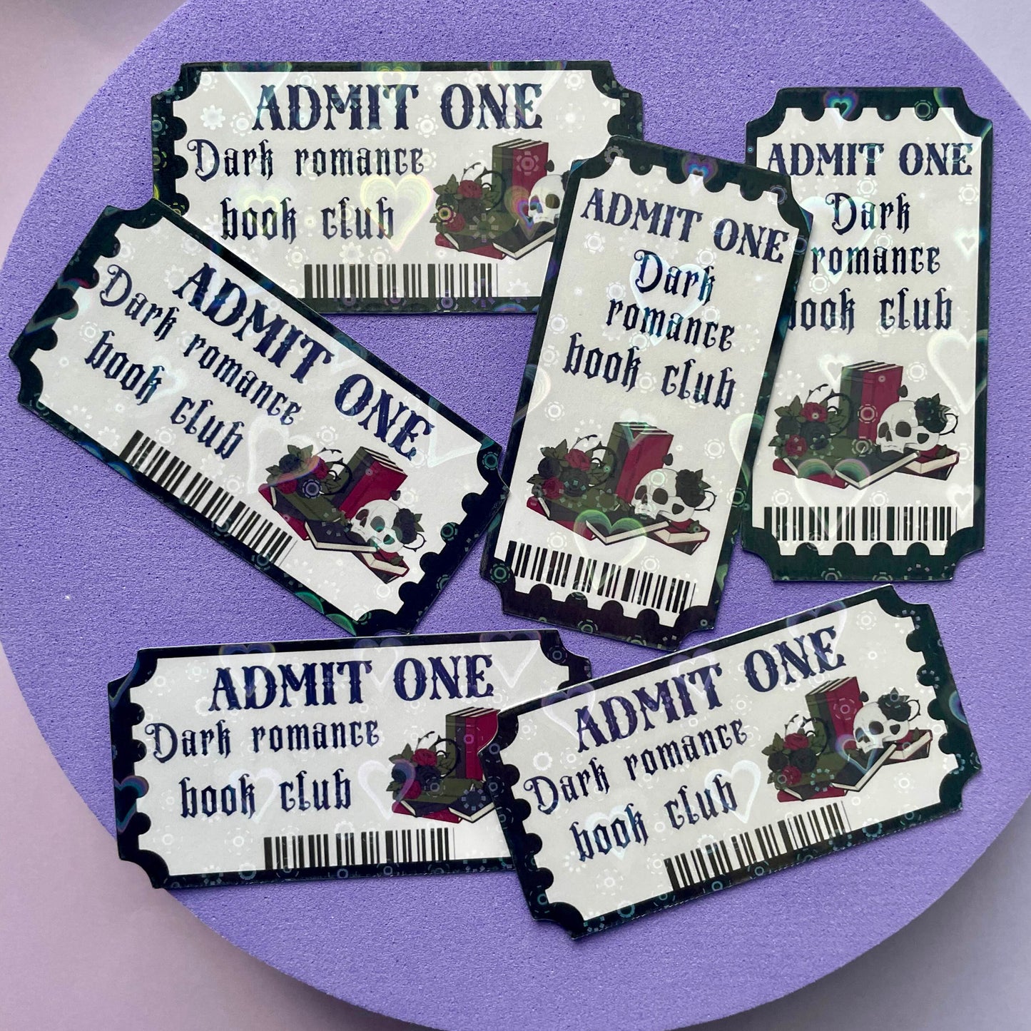 Dark romance book club ticket die cut sticker, dark romance, gothic romance, gifts for, book nerds, book lovers, bookish, vinyl sticker, book club (Copy)