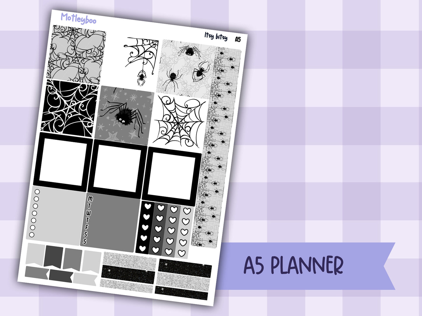 Hobonichi cousin, weekly planner sticker kit, Itsy bitsy